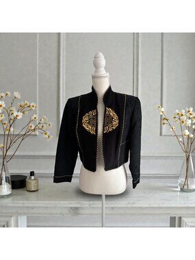 TALK OF THE WALK Atlantic City Vintage Black Asian Inspired Jacket Blazer Size 6